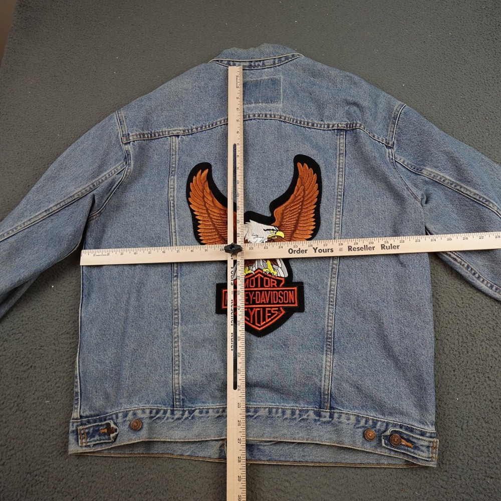 Vintage Levis Jacket Mens XL Blue Denim Relaxed Trucker Eagle Type 3 - Picture 10 of 13